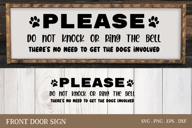 Do Not Knock Or Ring The Bell | Funny Doorbell Sign | Front Door Sign SVG Ikonart Design Shop 