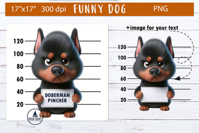 Doberman clipart dog | Funny dog illustration Sublimation Olga Boat Design 