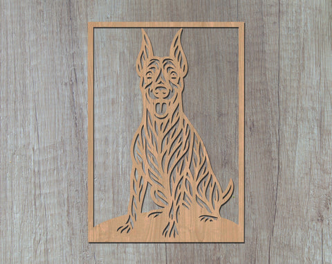 Doberman Laser SVG, Cute Dog Laser Cut, Pet Lover Design, Digital Download, Dog Art, Laser Engraving File SVG HappyDesignStudio 