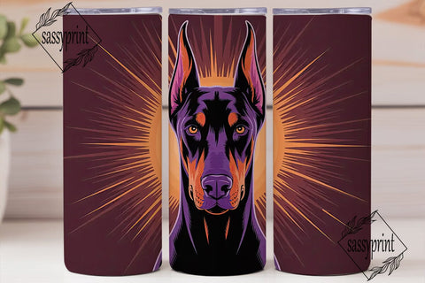 Doberman Splash 20oz Tumbler Wrap Sublimation sassyprint 