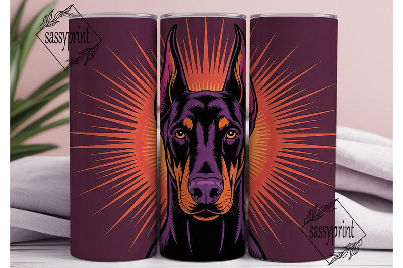 Doberman Splash 20oz Tumbler Wrap Sublimation sassyprint 