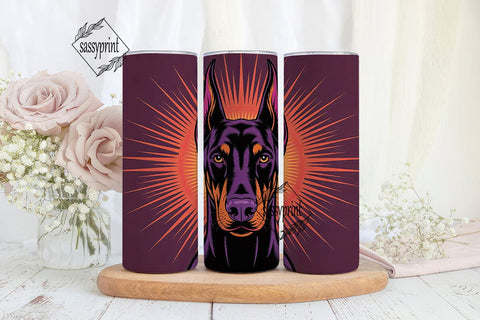 Doberman Splash 20oz Tumbler Wrap Sublimation sassyprint 