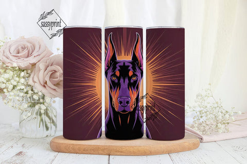 Doberman Splash 20oz Tumbler Wrap Sublimation sassyprint 