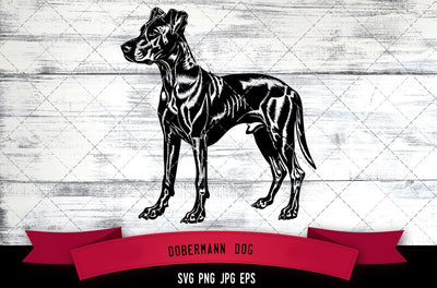 Dobermann Dog SVG, Dog SVG, Logo - Digital Download with Commercial License for Cricut, Silhouette, Scan N Cut Crafting SVG Loveleen Kaur 