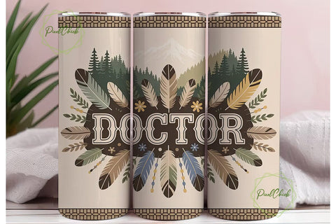 Doctor Boho 20oz Tumbler Wrap Sublimation PixelChick 