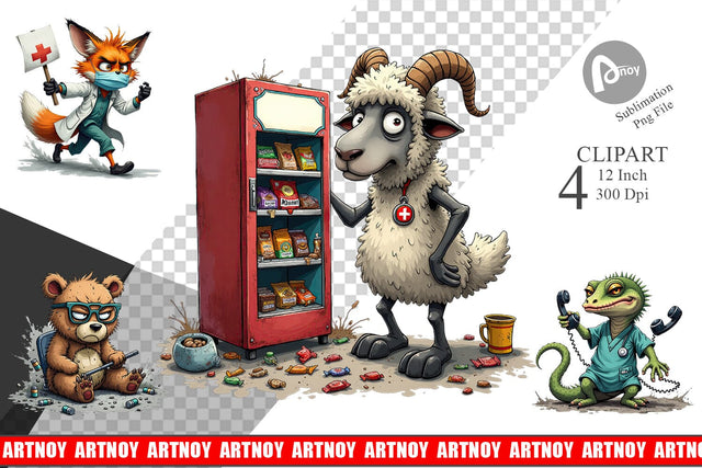 Doctor Chaos Critters Clipart Sublimation artnoy 