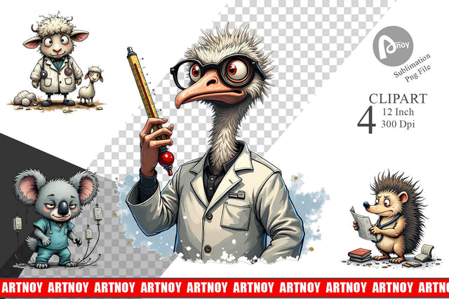 Doctor Chaos Critters Clipart Sublimation artnoy 