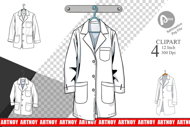 Doctor Coat Clipart Sublimation artnoy 