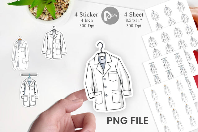 Doctor Coat Sticker Sublimation artnoy 