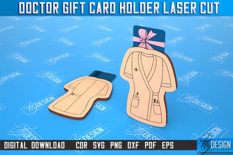 Doctor Gift Card Holder Bundle | Medical Uniform | Greeting Card | CNC File SVG Fly Design 