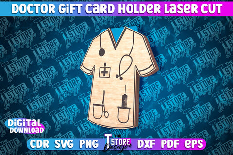 Doctor Gift Card Holder Laser Cut | Doctor Gift Design | CNC File SVG The T Store Design 