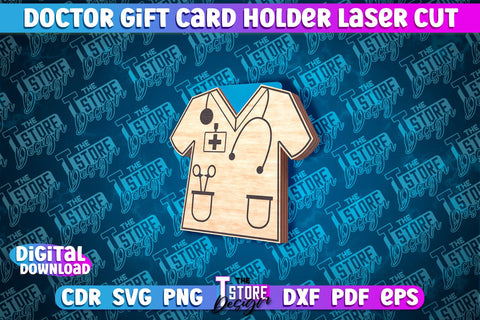 Doctor Gift Card Holder Laser Cut | Doctor Gift Design | CNC File SVG The T Store Design 