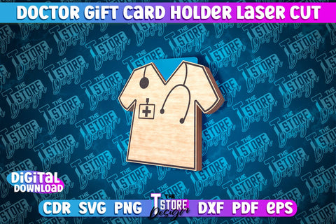 Doctor Gift Card Holder Laser Cut | Doctor Gift Design | CNC File SVG The T Store Design 