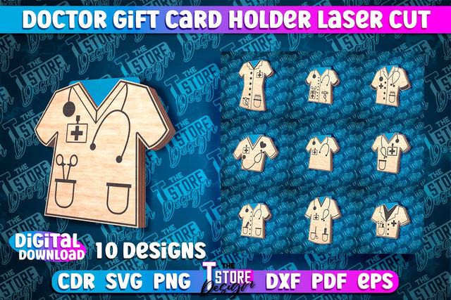 Doctor Gift Card Holder Laser Cut | Doctor Gift Design | CNC File SVG The T Store Design 
