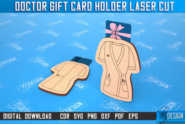 Doctor Gift Card Holder | Medical Uniform | Greeting Card | CNC File SVG Fly Design 
