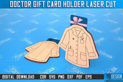 Doctor Gift Card Holder | Medical Uniform | Greeting Card | CNC File SVG Fly Design 