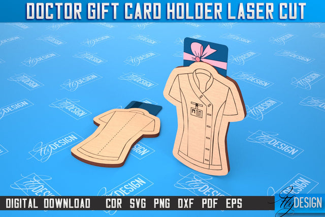 Doctor Gift Card Holder | Medical Uniform | Greeting Card | CNC File SVG Fly Design 