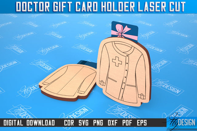 Doctor Gift Card Holder | Medical Uniform | Greeting Card | CNC File SVG Fly Design 