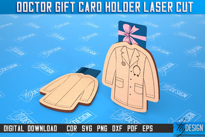 Doctor Gift Card Holder | Medical Uniform | Greeting Card | CNC File SVG Fly Design 