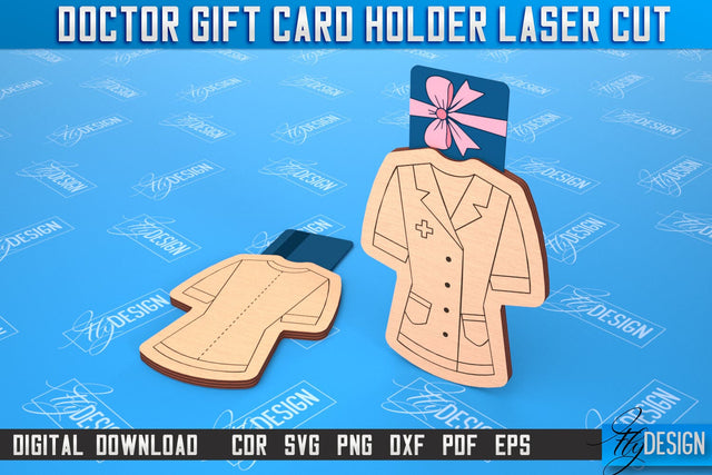 Doctor Gift Card Holder | Medical Uniform | Greeting Card | CNC File SVG Fly Design 