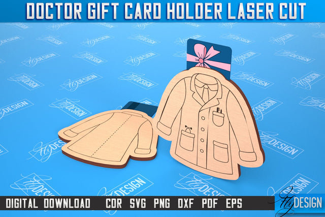 Doctor Gift Card Holder | Medical Uniform | Greeting Card | CNC File SVG Fly Design 