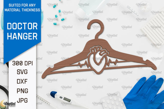 Doctor Hanger Laser Cut. Doctor Clothes Hanger SVG Design SVG Evgenyia Guschina 