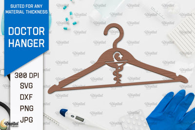 Doctor Hanger Laser Cut. Doctor Clothes Hanger SVG Design SVG Evgenyia Guschina 