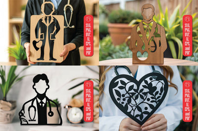 Doctor Signs Laser cut SVG Bundle SVG MD JOYNAL ABDIN 