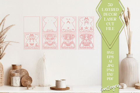 Dog 3D SVG Laser Cut File – 8 Layer Animal Design v1 SVG Sintegra 