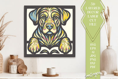 Dog 3D SVG Laser Cut File – 8 Layer Animal Design v1 SVG Sintegra 