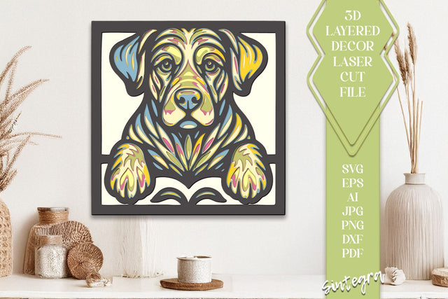 Dog 3D SVG Laser Cut File – 8 Layer Animal Design v1 SVG Sintegra 