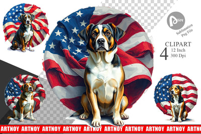 Dog 4th of July Clipart Sublimation artnoy 