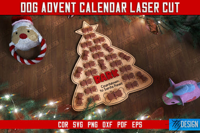 Dog Advent Calendar | Pet Gift | Calendar with Treats | Days Until Christmas | Home Pets | CNC File SVG Fly Design 
