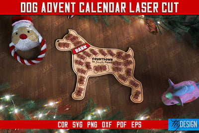 Dog Advent Calendar | Pet Gift | Calendar with Treats | Days Until Christmas | Home Pets | CNC File SVG Fly Design 