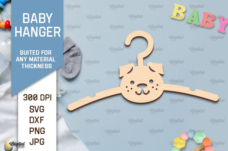 Dog Baby Hanger Laser Cut. Kids Clothes Hanger SVG SVG Evgenyia Guschina 