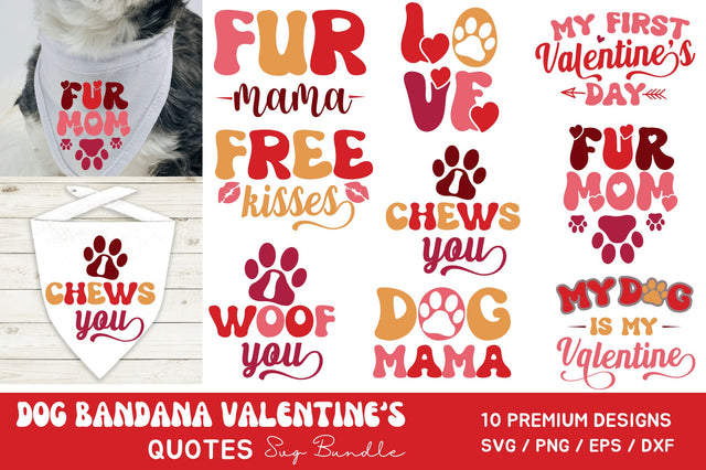 Dog Bandana Valentine's Day SVG Bundle SVG Regulrcrative 