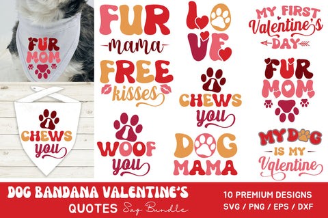 Dog Bandana Valentine's Day SVG Bundle SVG Regulrcrative 