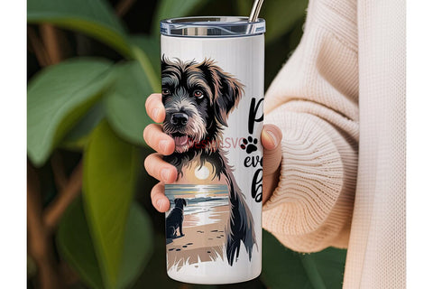 Dog Beach Sunset 20oz Tumbler Wrap Sublimation DesignSVG 