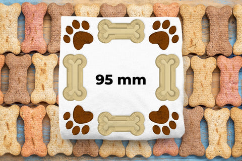 Dog Bone and Paw Frame Applique Embroidery Embroidery/Applique DESIGNS Designed by Geeks 
