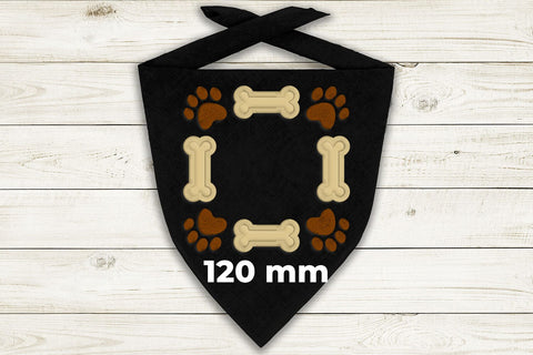 Dog Bone and Paw Frame Applique Embroidery Embroidery/Applique DESIGNS Designed by Geeks 