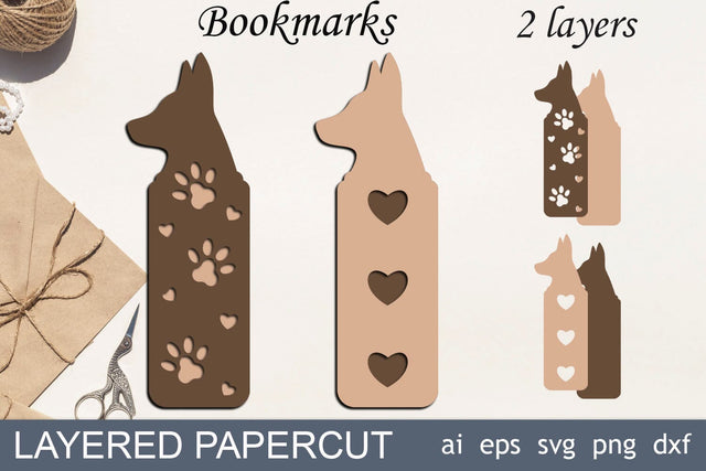 Dog bookmarks svg, Animal bookmark papercut, Bookmark template SVG AnastasiyaArtDesign 