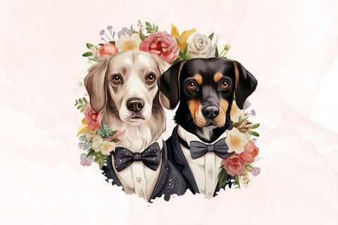 Dog Bride and Dog Groom Sublimation Bundle Sublimation Designangry 