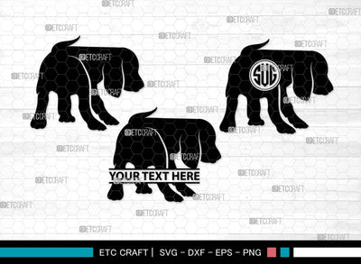 Dog Butt Monogram, Dog Butt Silhouette, Dog Butt SVG, Dog Svg, Dog Lover Svg, Dog Shape Svg, Animal Svg, Puppy Svg, Pet Paw Svg, SB00578 SVG ETC Craft 