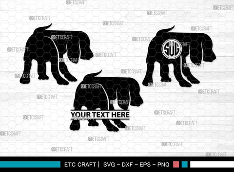 Dog Butt Monogram, Dog Butt Silhouette, Dog Butt SVG, Dog Svg, Dog Lover Svg, Dog Shape Svg, Animal Svg, Puppy Svg, Pet Paw Svg, SB00578 SVG ETC Craft 