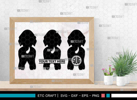 Dog Butt Monogram, Dog Butt Silhouette, Dog Butt SVG, Dog Svg, Dog Lover Svg, Dog Shape Svg, Animal Svg, Puppy Svg, Pet Paw Svg, SB00578 SVG ETC Craft 