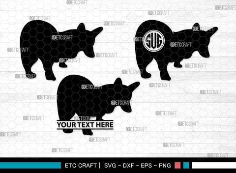 Dog Butt Monogram, Dog Butt Silhouette, Dog Butt SVG, Dog Svg, Dog Lover Svg, Dog Shape Svg, Animal Svg, Puppy Svg, Pet Paw Svg, SB00578 SVG ETC Craft 