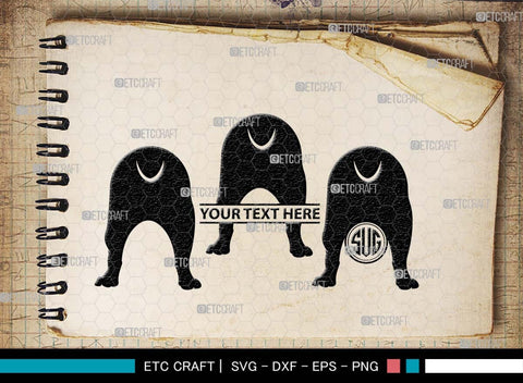 Dog Butt Monogram, Dog Butt Silhouette, Dog Butt SVG, Dog Svg, Dog Lover Svg, Dog Shape Svg, Animal Svg, Puppy Svg, Pet Paw Svg, SB00578 SVG ETC Craft 