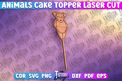 Dog Cake Topper Laser Cut SVG Design | Laser Cut Design SVG The T Store Design 