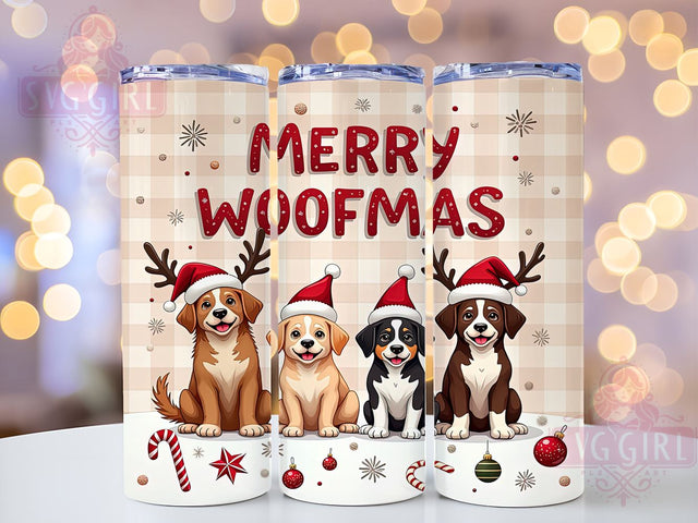 Dog Christmas, Merry Woofmas, 20oz Tumbler, PNG Sublimation, Dog Lover Gift, Holiday Drinkware, Pet Christmas, Tumbler Wrap Sublimation SvggirlplusArt 