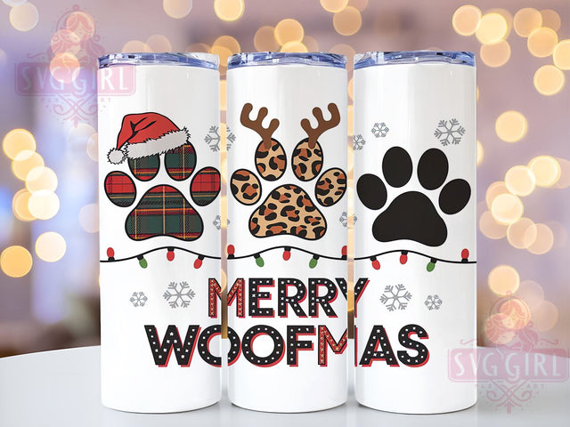 Dog Christmas, Merry Woofmas, 20oz Tumbler, PNG Sublimation, Dog Lover Gift, Holiday Drinkware, Pet Christmas, Tumbler Wrap Sublimation SvggirlplusArt 